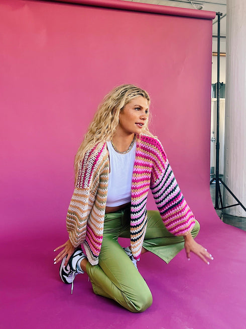 You're My Stripe Cardigan// Pink *RESTOCKED*